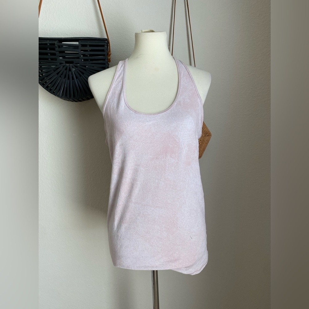 Lululemon Essential Heather Pixel Jacquard Alpine White Pleated Tank